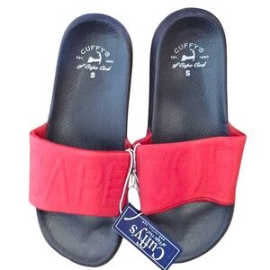 🌈 6/$60 NEW Cuffy’s Slides Red Men’s Size 38 6 Women’s Size 8-8.5 Navy Blue